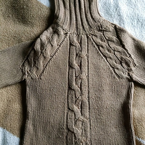 Wool turtleneck sweater used, brown, size S/M