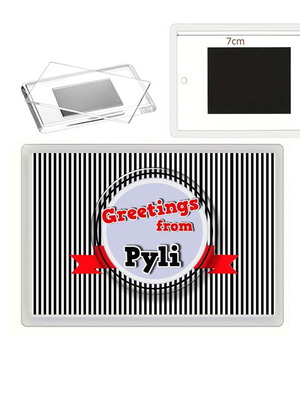 Greetings From Pyli Trikala Refrigerator Magnet new with acrylic frame