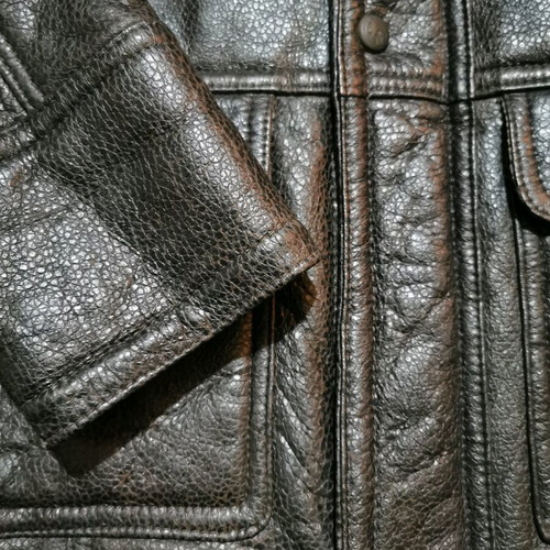 Mutton coat used, real leather with natural wool sheepskin, size S