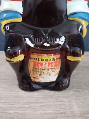 Vintage Old Oak Rum empty bottle used