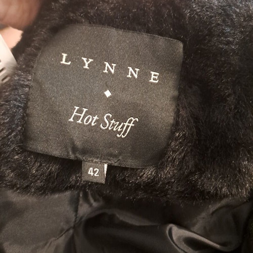 Lynne Black Eco Fur Coat like new, size 42, synthetic