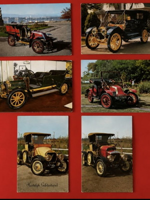 Vintage postcards set of 6 with antique cars, like new