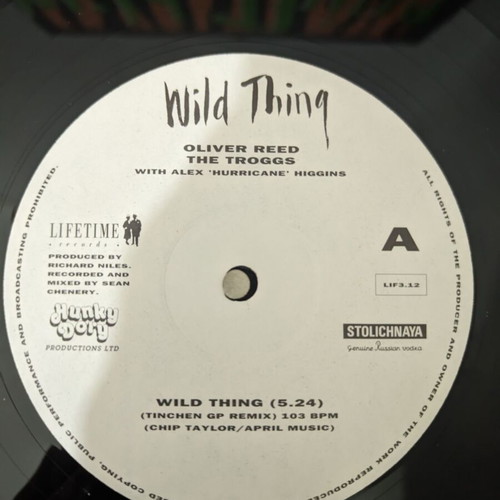 Oliver Reed, The Troggs With Alex 'Hurricane' Higgins Wild Thing vinyl record