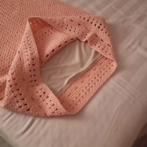 Handmade dress used, coral, cotton, size S