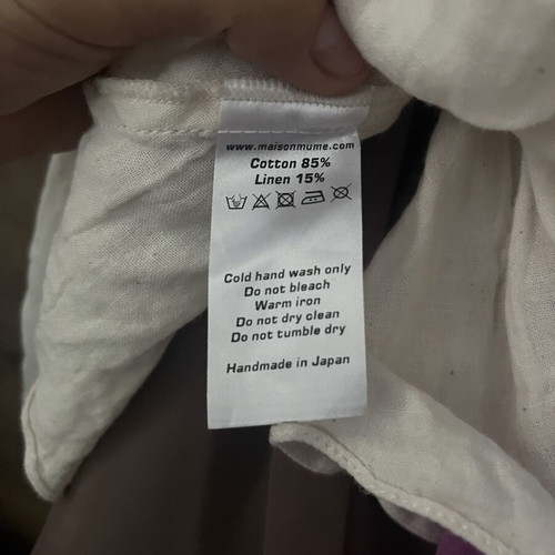 Maison Mume Handmade Asymmetric Off-Shoulder Ruched Top like new, cotton linen mix