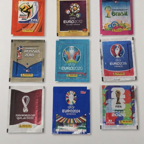 Panini sealed Euro and World Cup sticker packs 2010-2026