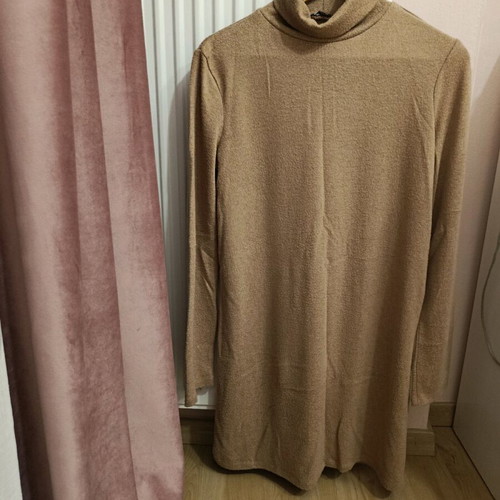 Zara dress with soft fabric beige like new, size S