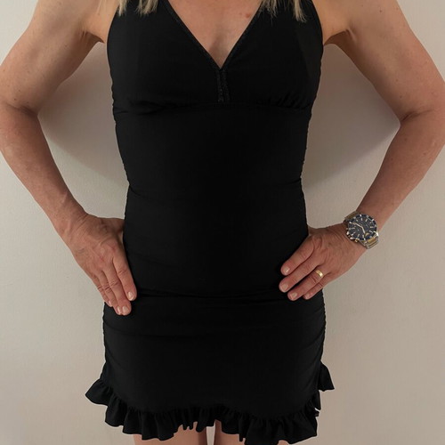 Love Your Assets by Sara Blakely swimsuit dress black small like new