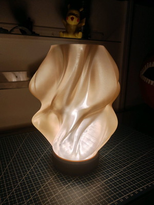 3D Printed Waves Gold Lamp with USB LED new