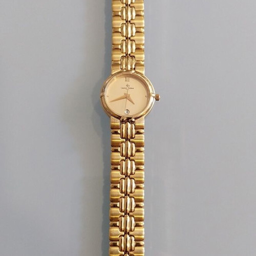 Laurent Dodane Paris Vintage Women's Watch 18K Gold Electroplated Sapphire Like New