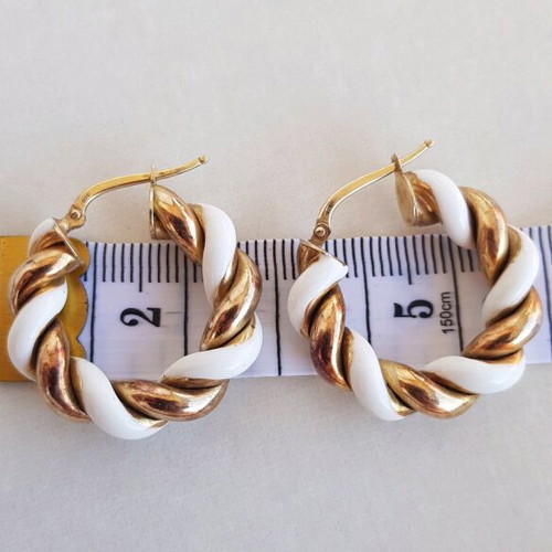 Silver 925 hoop earrings used with enamel, gold plated