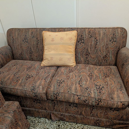 Living room furniture set used, sofa and two armchairs