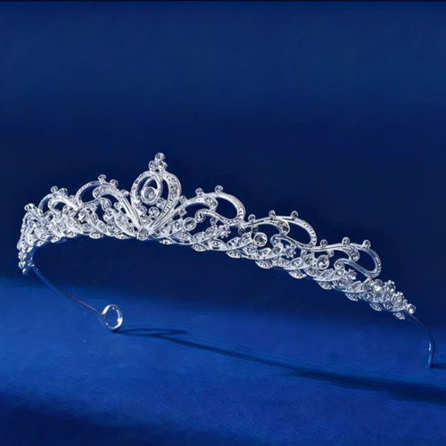 Bridal tiara with crystal silver rhinestones unused