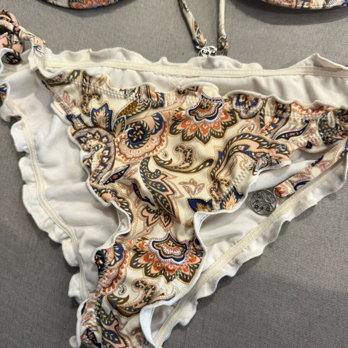 Bikini set H&M used, paisley design, size 80D top, large bottom