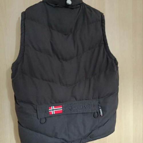 Geographical Norway reversible sleeveless jacket used, white and brown