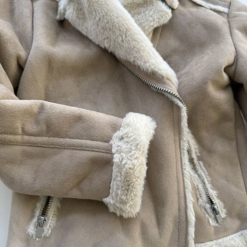 Perfecto Sherpa Jacket for Girls used, brown with sheep effect