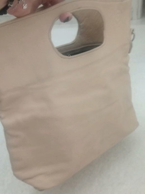 Τσάντα χειρός από δέρμα handmade εκρου μεταχειρισμένη χωρίς φθορές