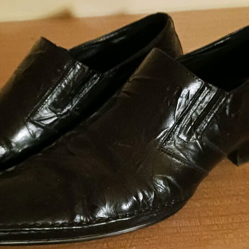 Leather shoes black slip-ons size 42 like new