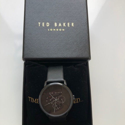 Ted Baker London men's watch like new, black leather strap