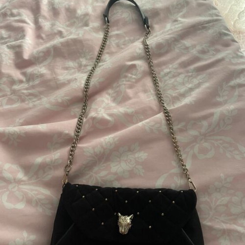 Roccobarocco crossbody bag like new, black velvet