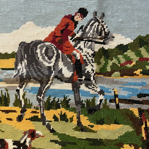 Handmade textile painting used, 0.68x0.37 m