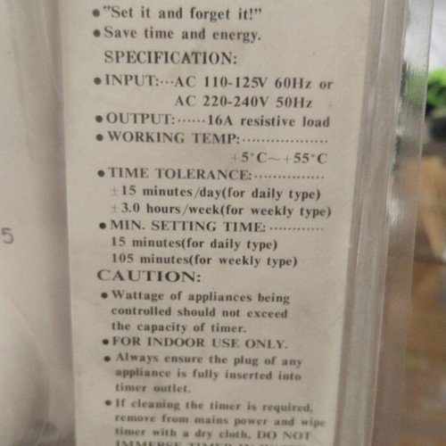 Mechanical Timer TM 109 D