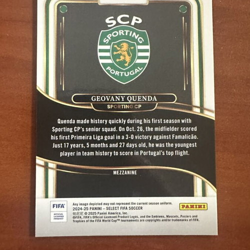 Panini Select Geovany Quenda RC card