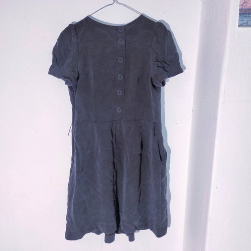 Whistler dress used, 100% silk bluish gray, size L