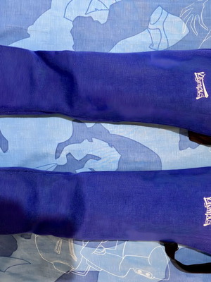 Olympus Jiu-Jitsu cotton shin guards blue, used, medium size