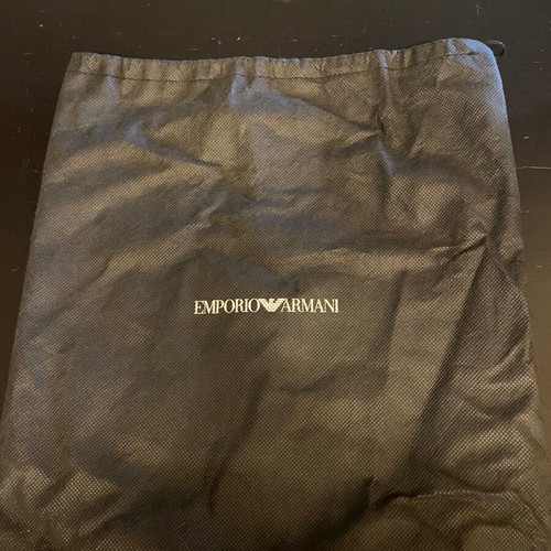 Emporio Armani black dress shoes like new, size 41 with fabric case