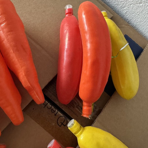 Carrot and other toy whistles, pack of 14