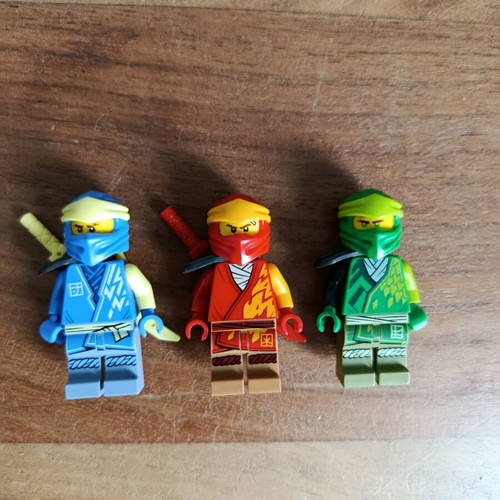 LEGO Ninjago Core set of 3 figures used (Jay, Kai, Lloyd)