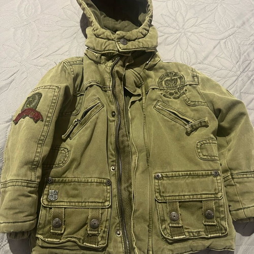 Children's winter parka jacket khaki like new No 2