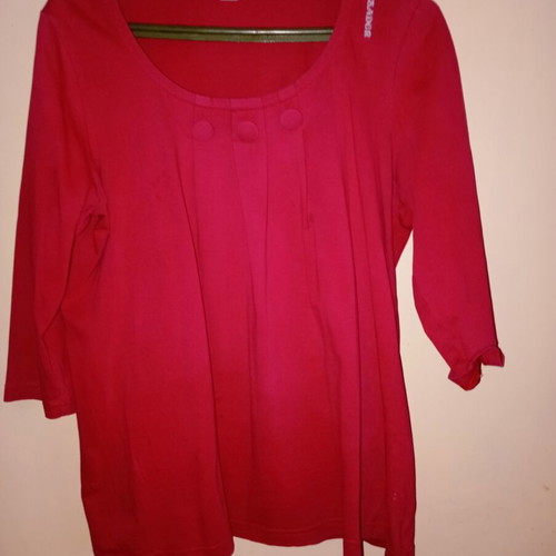 Pesador women's cotton blouse used, raspberry red, size M L