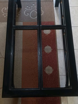 Solid wood coffee tables with glass like new, set of 2