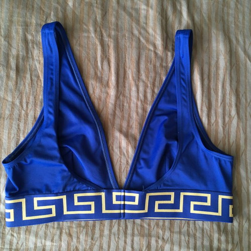 Versace Greca Border Bralette size 4 like new, blue