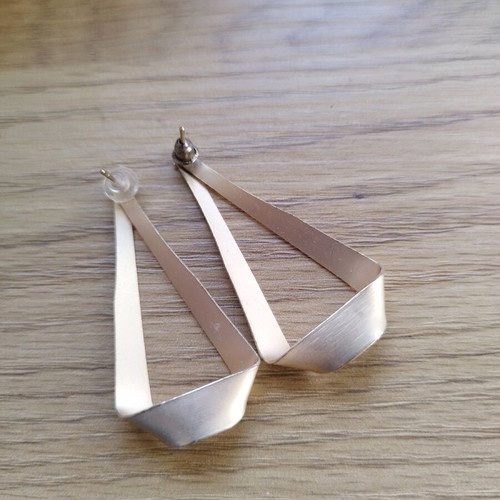 Chrysa dangling earrings like new, gold-colored