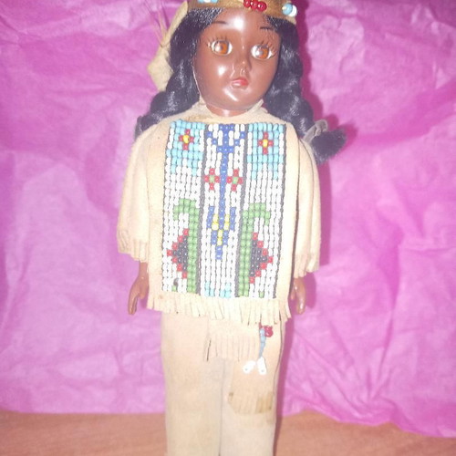 Indian doll used with traditional costume vintage retro