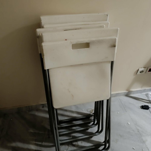 Folding chairs used, set of 6 with metal legs and plastic backrest