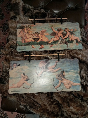 Handmade waxed artworks used, Terra Sancta Scrolls series