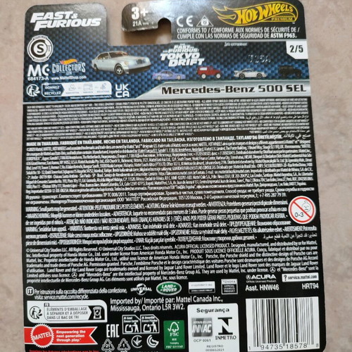 Mercedes-Benz 500 SEL Hot Wheels new, sealed packaging