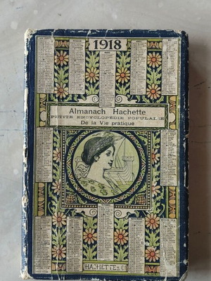 Rare French book 1918 used, almanac for World War I