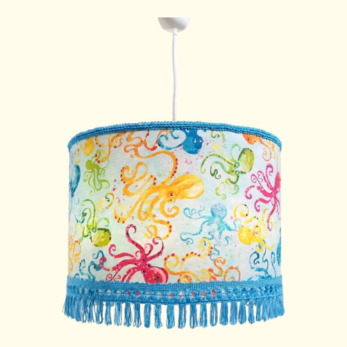 Children's ceiling light with colorful octopuses, new, 35x20 cm E27