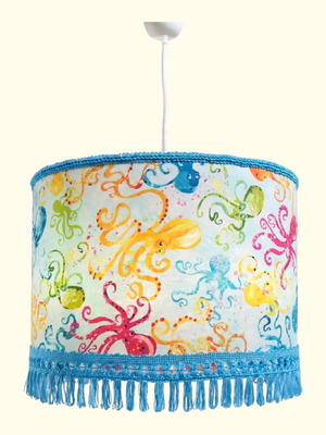 Children's ceiling light with colorful octopuses, new, 35x20 cm E27