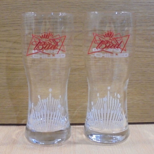 Budweiser beer promotional set of 2 glasses like new