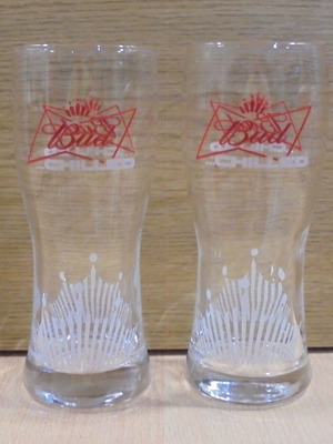 Budweiser beer promotional set of 2 glasses like new