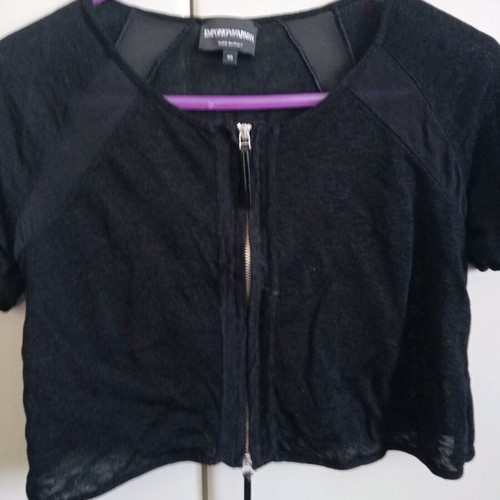 Emporio Armani short jacket with transparent sleeves like new, black size M