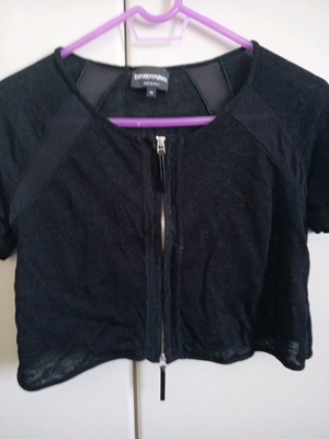 Emporio Armani short jacket with transparent sleeves like new, black size M