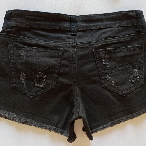Pink Woman black denim shorts size S like new with Bershka crop top