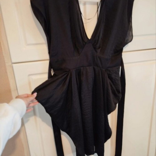 H&M Black Short Dress with Side Ruching used, Size XL